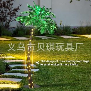 Amazon's New Cross-Border Creative Christmas Tree Coconut Tree with Iron Plate Feet and Led Lights 210cm Decorative Ornaments