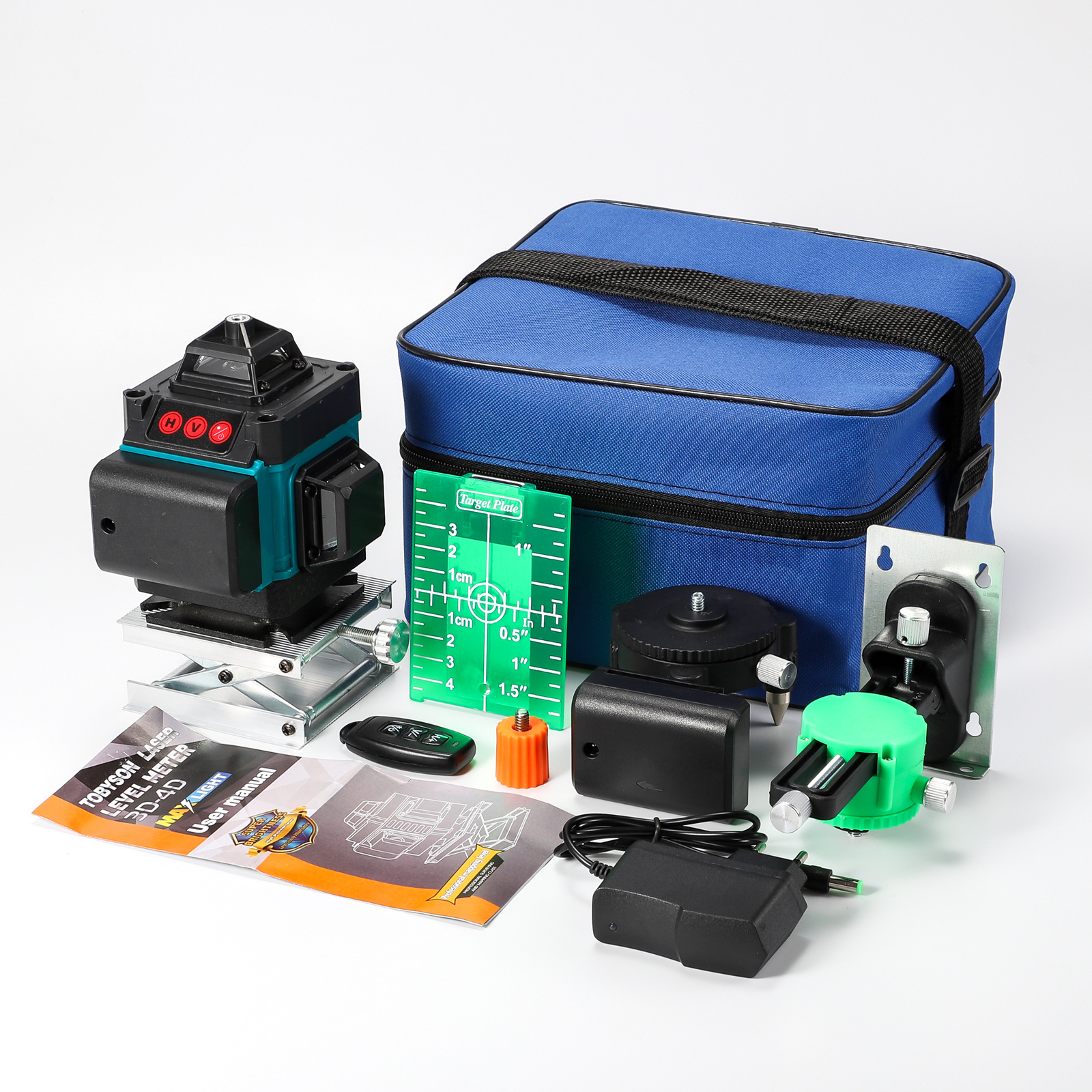 4D16线激光水平仪自调平打斜线报警功能绿光稳定高亮贴墙仪调线器