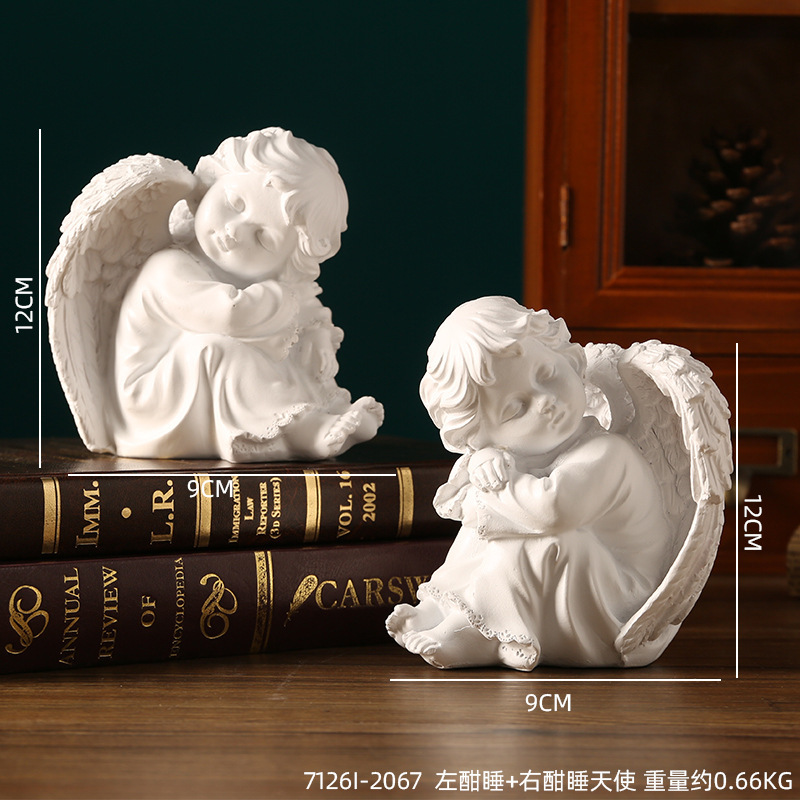 Emperatorio europeo retro Angel adornos estadounidenses resina yeso escultura Angel Girl decoración de mesa