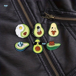 1/3/6Pc Assorted Avocado Enamel Pins Set Cute Cat Enamel Badge