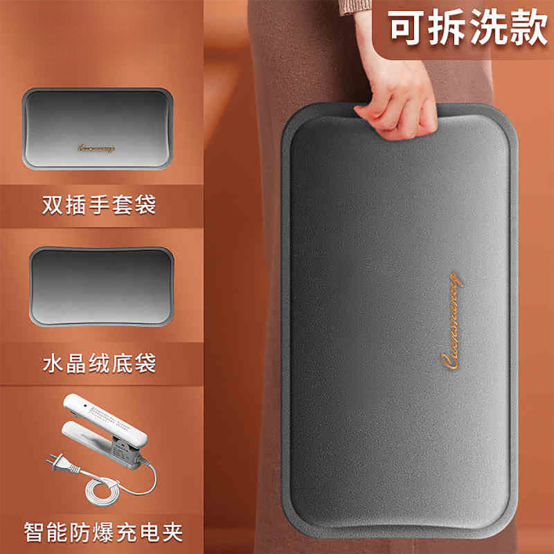 Zhigao bolsa de agua caliente, bolsa de agua caliente recargable, bolsa de agua caliente a prueba de explosiones, bolsa de calentamiento eléctrico, bolsa de calentamiento eléctrico de peluche gruesa.