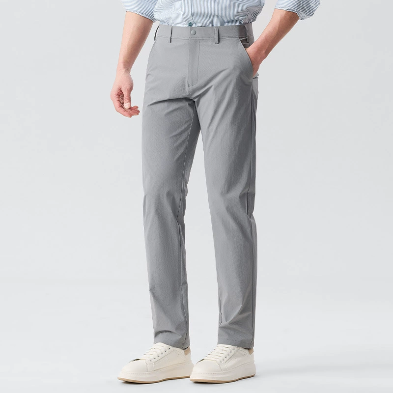 Мужские летние брюки из ледяного шелка 2025: тонкие, дышащие, с защитой от солнца, универсальные для повседневной носки и деловых поездок, для мужчин среднего возраста.