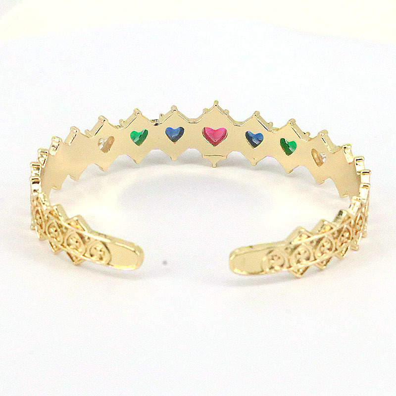 Fashion new style copper Gold-Plated Micro Inlaid Color Zircon Open Geometric Bracelet