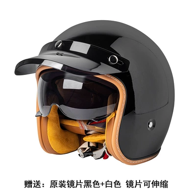 Motosiklet kaskı (dəbilqə) — Cruise Motorcycle Autumn and Winter Men's - mt-5-pure-bright-black-m