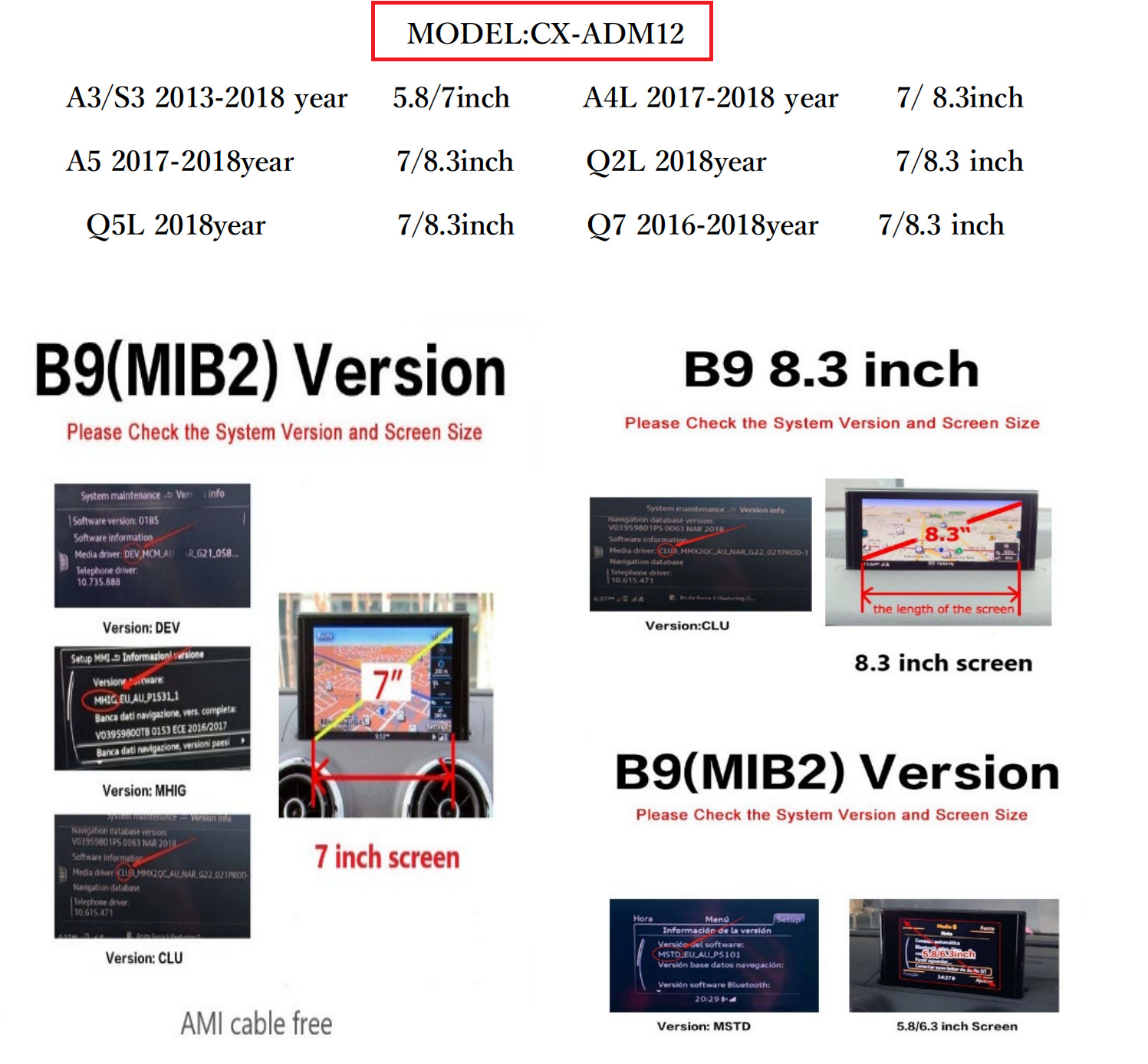 Suitable for Audi Wireless Carplay Module A1 A3 A4 A5 A6 A7 A8 Q1 Q2 Q3 Q5 Q7