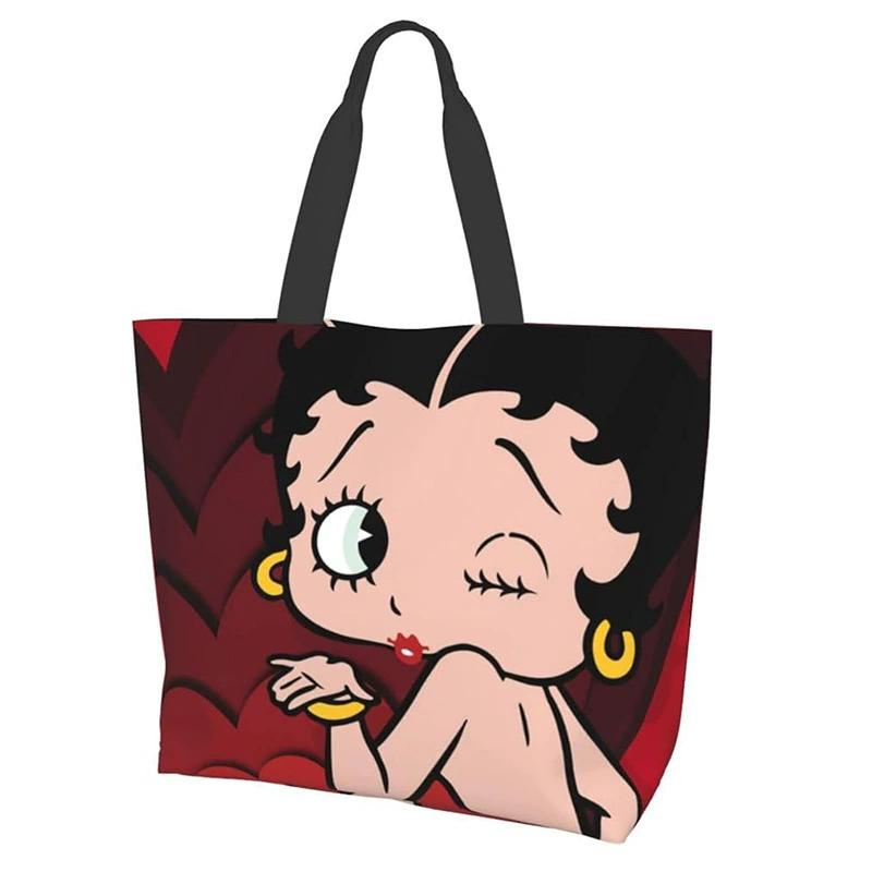 Сумка-тоут Betty Boop (тканевая) — вместительная ручная сумка для покупок, универсальная