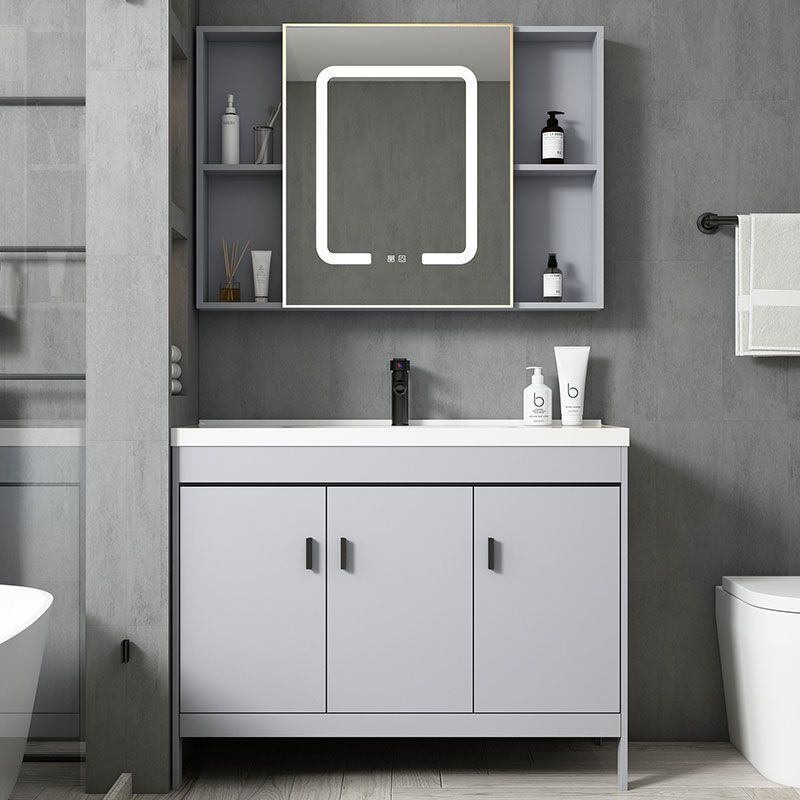 Floor-Standing Washbasin Cabinet Combination Space Aluminum Bathroom Bathroom Cabinet Simple Balcony Washbasin Washbasin Cross-Border