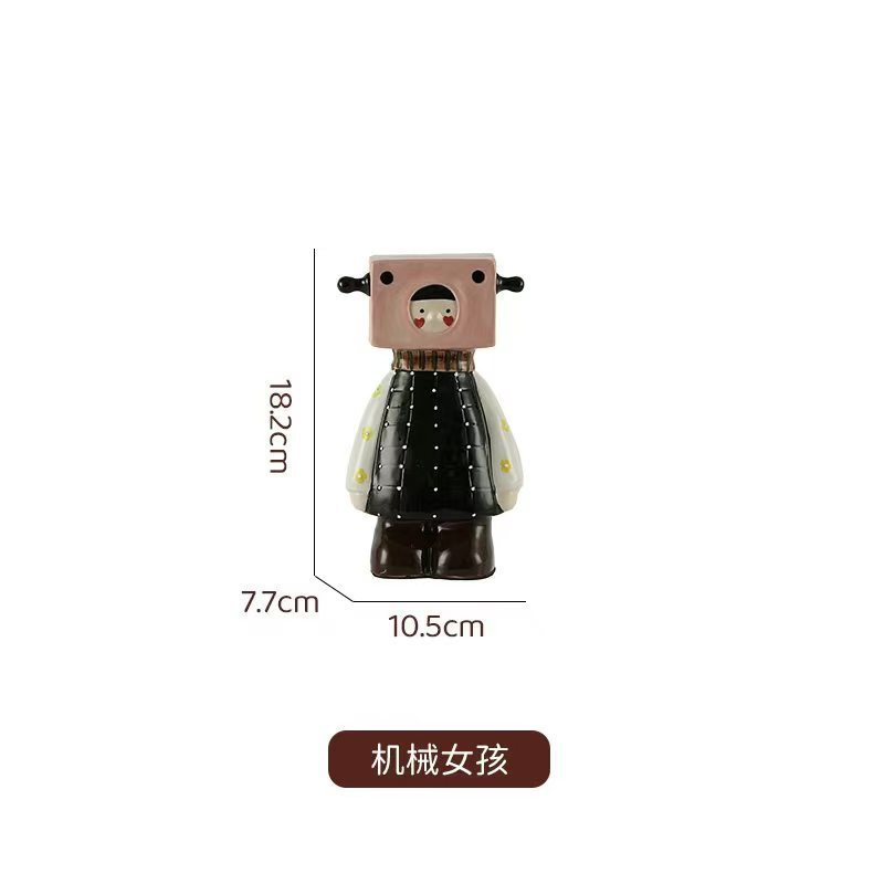 景德镇创意陶瓷家居摆件桌面装饰品电视柜入户玄关摆件卡通玩偶|undefined