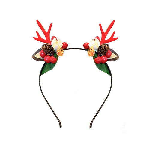 New European and American Christmas children's antler headband cute Christmas Eve headband fabric Santa Claus hair accessories wholesale