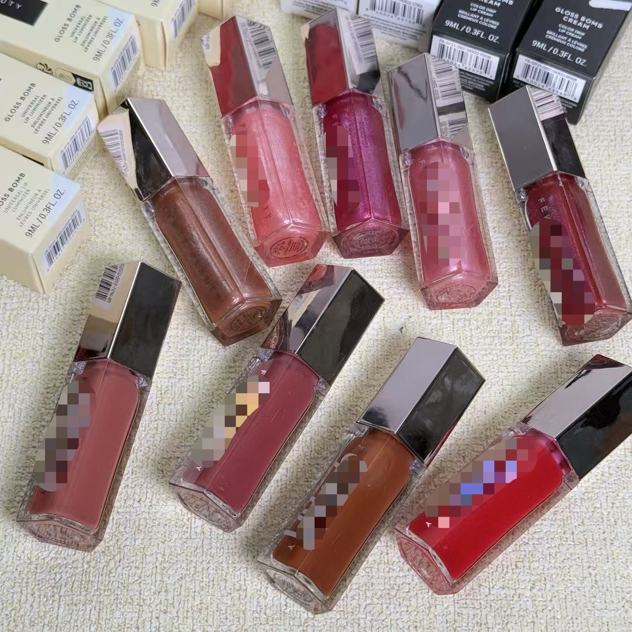 Inventario transfronterizo Rihanna esmalte labial espejo de color acuoso lápiz labial caliente lápiz labial caliente