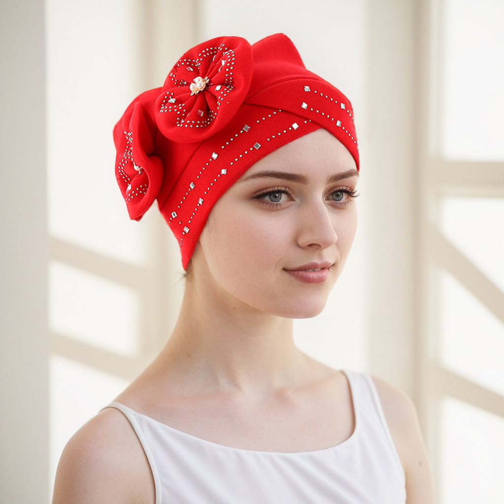 Muslimischer Hut. Space Layer Flower Hot Drill. Afrikanischer Hut. Indischer Hut. Muslimischer Hut_voghion.com