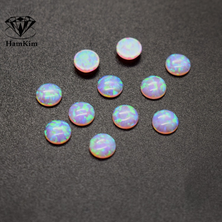 圆形 浅粉欧泊石