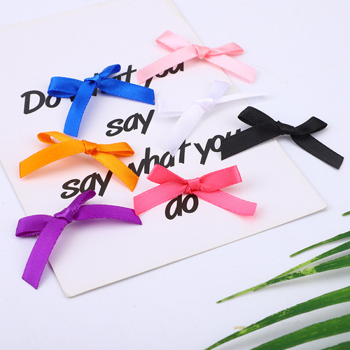 0.6mm polyester ribbon hand-tied small bow colorful ribbon bow DIY clothing accessories wedding candy box accessories