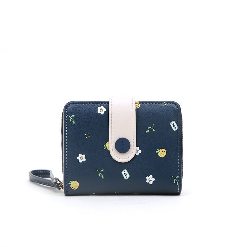 Dark blue, flowered