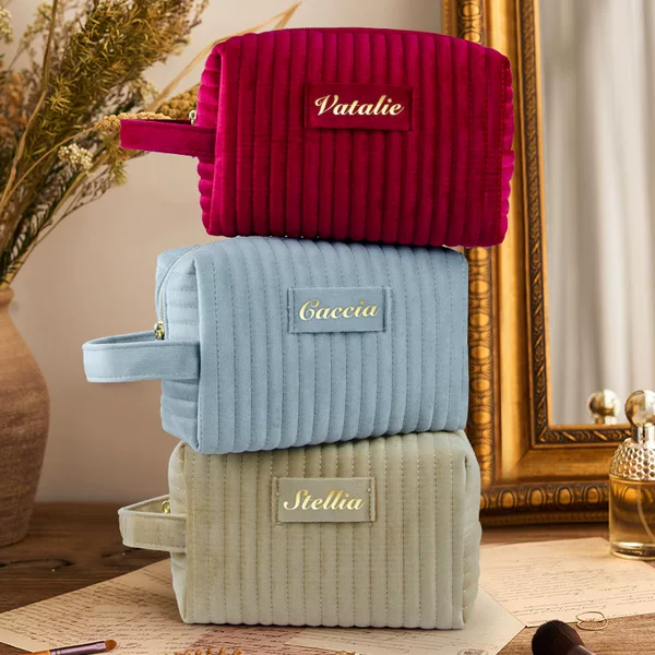 Cross-border Velvet Cosmetic Bag Women's Large-capacity High-end Portable Travel Toiletries Portable Storage Bag