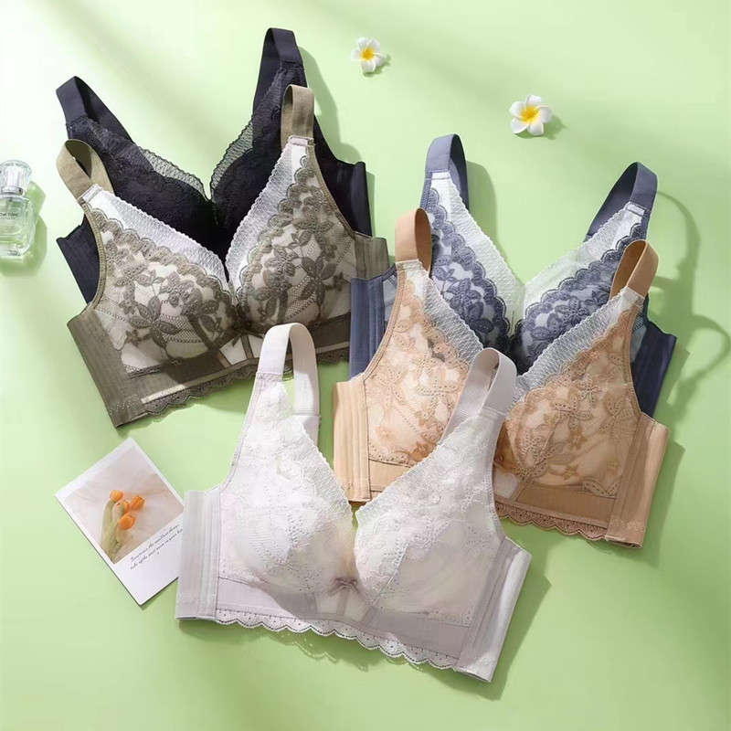 New Style Underwear Small Chest Gathering Thickened No Steel Rings Accessory Breast Adjustable Women's Lace Bra Top Bra Set New Style Underwear Small Chest Gathering Thickened No Steel Rings Accessory Breast Adjustable Women's Lace Bra Top Bra Set