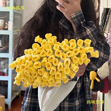 玫瑰花毯子毛线编织手工自制diy钩针铃兰花束毯大号勾花朵材料包