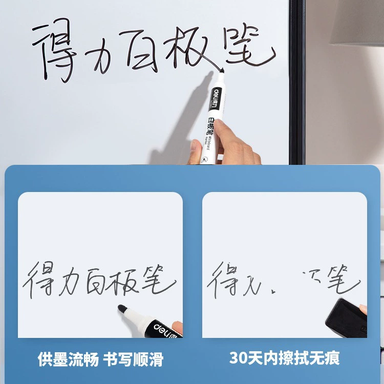 Deli 6817 Whiteboard Pen Water-Based Erasable Whiteboard Pen Display Board Pen Whiteboard Book 10 Boxes Easy to Wipe