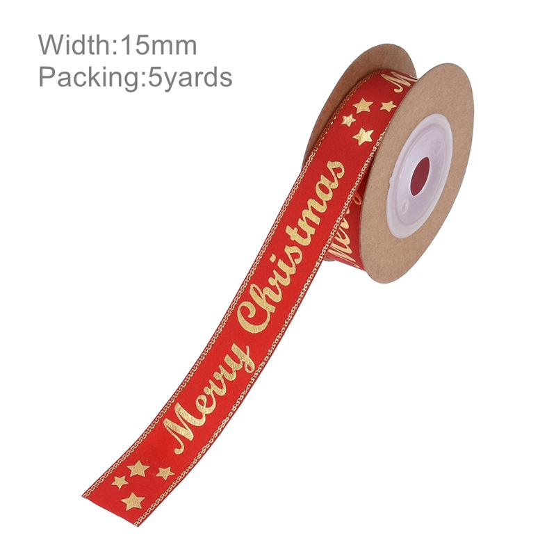 16 transfronteriza AliExpress cinta de Navidad cinta impresa embalaje de regalo Navidad cinta decorativa 5 yardas en stock