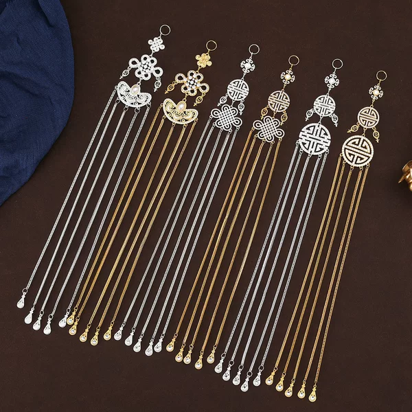 Mongolian Elements Full of Diamonds, Ethnic Style Mongolian Headwear, Tassel Jewelry, Forehead Tassel Pendants, Mongolian Robe Accessories, New