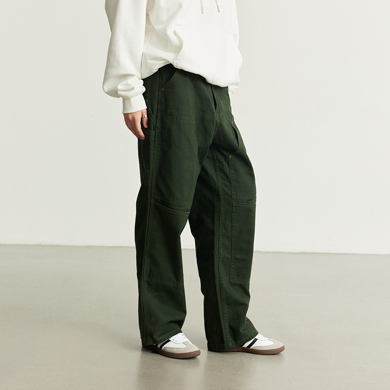 Vaqueros de herramientas estadounidenses de otoño e invierno UNF para hombres, remaches de marca de moda nacional sueltos, bolsillos grandes, monos neutros