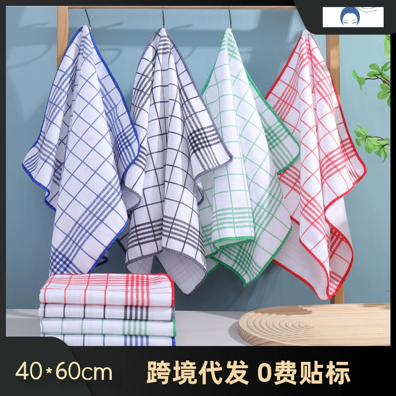 ✅ Трансграничная дропшиппинг, красная и синяя клетчатая салфетка в европейском стиле, хлопчатобумажная ткань для столовых приборов, кухонные полотенца.