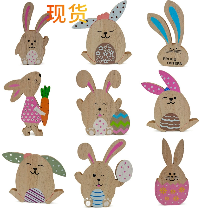 Креативный Пасхальный кролик, орнамент, деревянные украшения для дома, детские настольные игрушки, подарки
