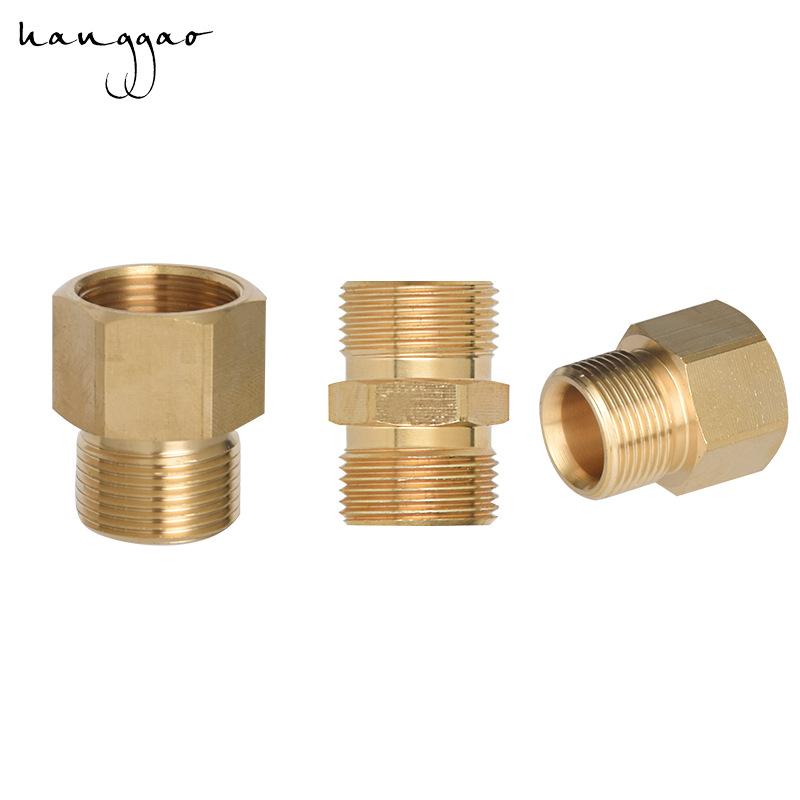 Pure copper high-pressure water pipe extension sleeve M22/14 to M22/15 gun tail adapter conversion fitting cleaning machine parts wholesale
