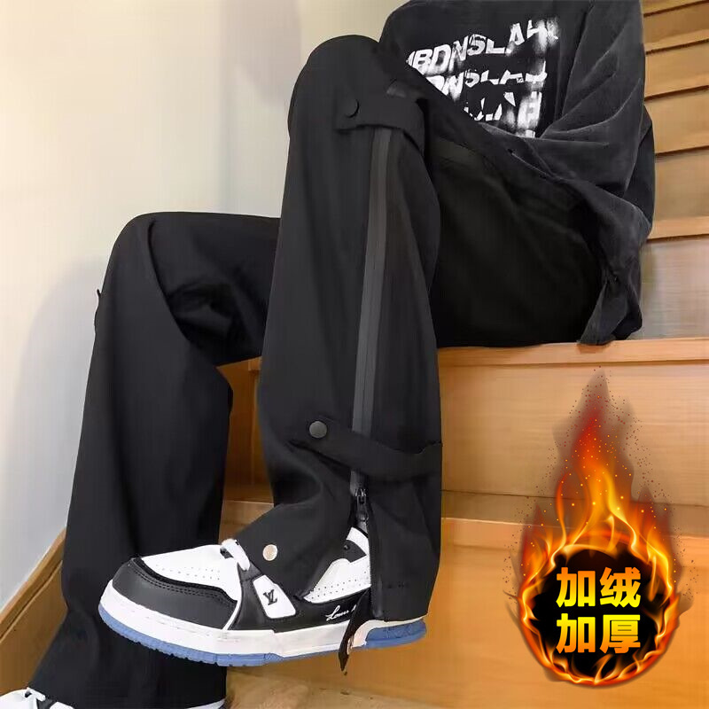 TikTok Hot Selling Street Wide Leg Crane Pants Men's Zipper Charge Pants Outdoor Functional Loose plus size Casual Pants TikTok Hot Selling Street Wide Leg Crane Pants Men's Zipper Charge Pants Outdoor Functional Loose plus size Casual Pants