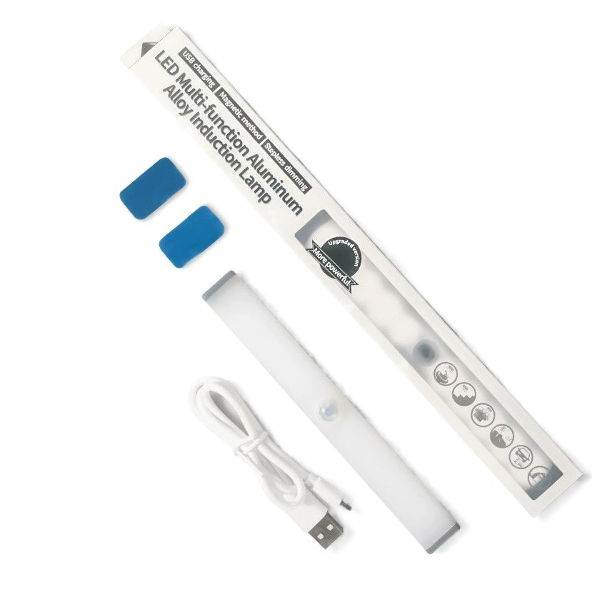 Интеллектуальный датчик движения для освещения, магнитный светильник для шкафа, ультратонкий перезаряжаемый ночник для спальни и коридора, светодиодный светильник