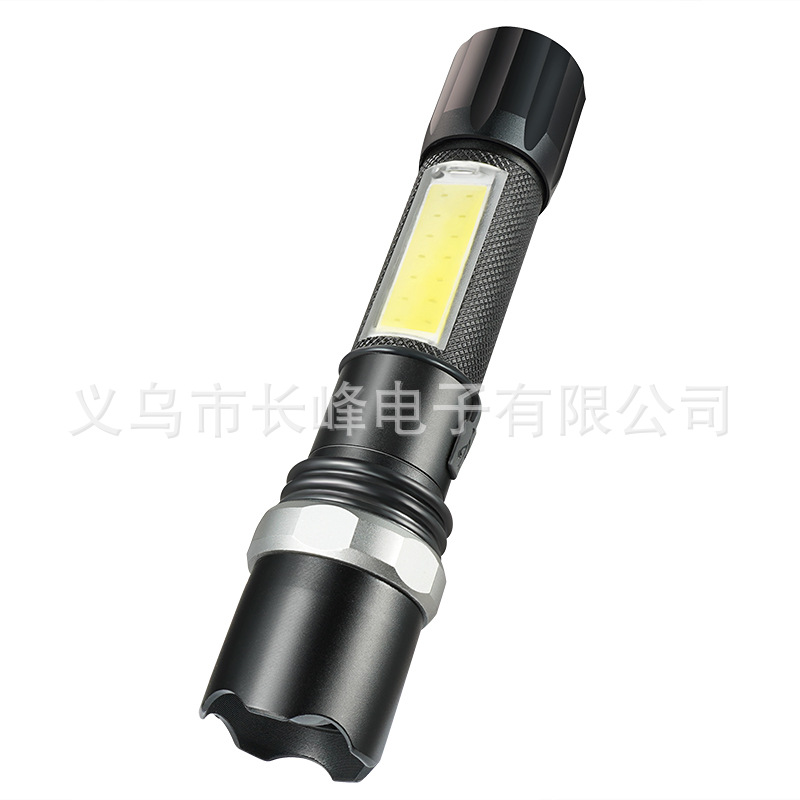 Linterna de múltiples funciones al aire libre transfronteriza resaltar COB lámpara lateral incorporada de gran capacidad Batería de litio linterna de iluminación de larga resistencia