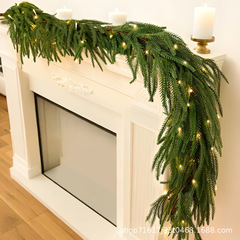 2025年圣诞节松针花串仿真植物带灯跨境亚马逊Christmas Wreath