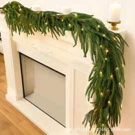 2026年圣诞节松针诺福克松花串仿真植物带灯跨境Christmas Wreath