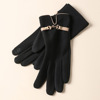Demi-season street keep warm gloves to go out, velvet fleece set