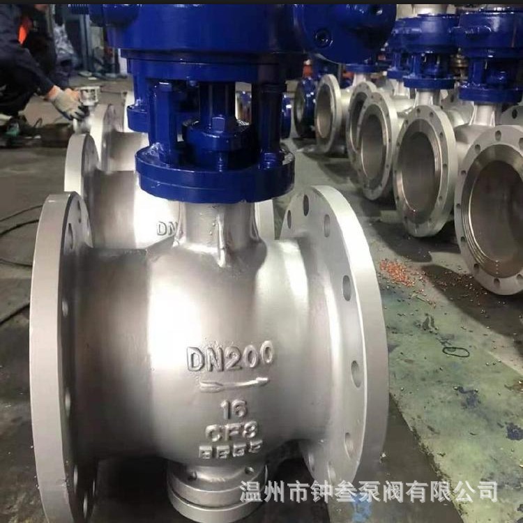 PBQ340F-10P 304不锈钢侧装式双偏心半球阀 法兰软密封蜗轮球阀