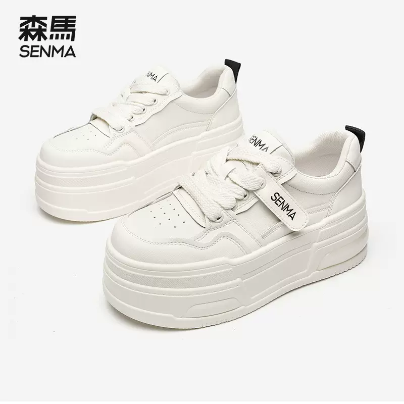 森马厚底小白鞋女2025新款夏季透气网面百搭网红爆款运动休闲板鞋