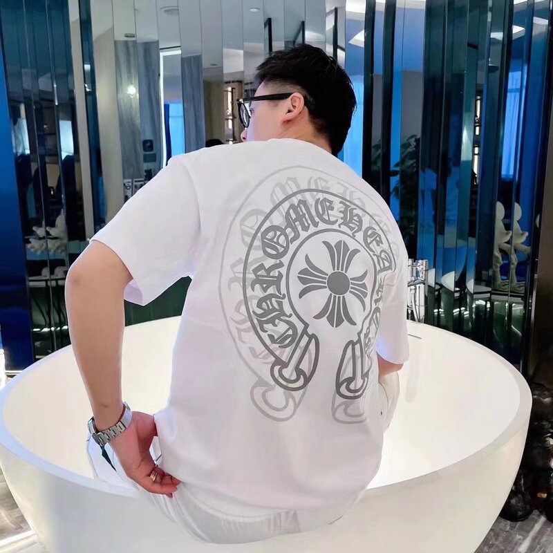 European Station Short-sleeved T-shirt Men's 2023 New Fashionable Brand Summer Ins Fashionable Loose T-shirt Printed Top Fashionable European Station Short-sleeved T-shirt Men's 2023 New Fashionable Brand Summer Ins Fashionable Loose T-shirt Printed Top Fashionable