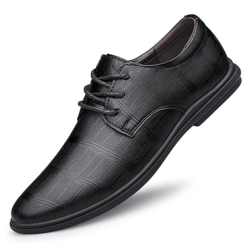 Cross-border foreign trade lightweight comfortable business fashion trendy light luxury high-end large size lace-up casual leather shoes Amazon
