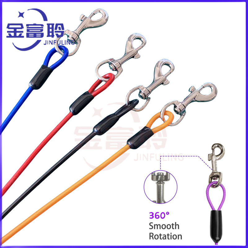 Suministro de cuerda de perro de coche anti-punzonado presión cuerda de mascota hebilla de coche correa de perro de plástico recubierto de color cuerda de goma