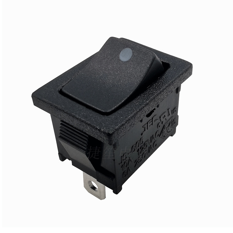 小型船型开关翘板开关 两脚两档黑色ON-OFF功能尺寸21*15船型开关