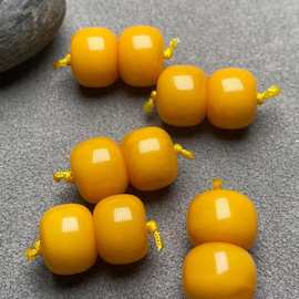 天然原矿蜜蜡老型桶珠单珠散珠隔珠佛珠手串单颗配珠琥珀手链配饰