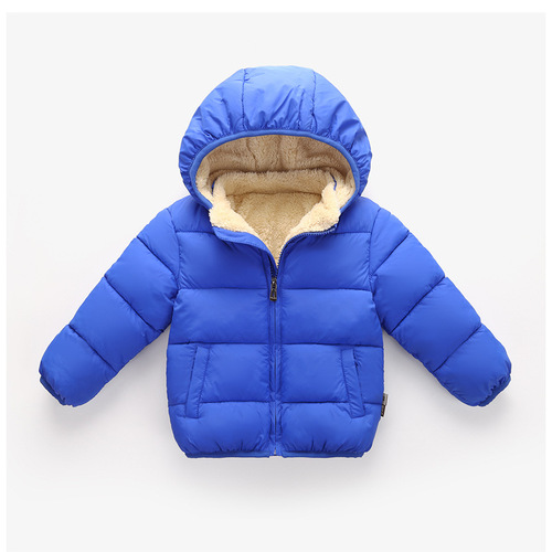 Wholesale  Winter Children's Cotton Jacket, Fleece-lined and Thickened, Baby Hooded Coat for Boys and Girls, Medium and Small Size Children's Down Jackets
