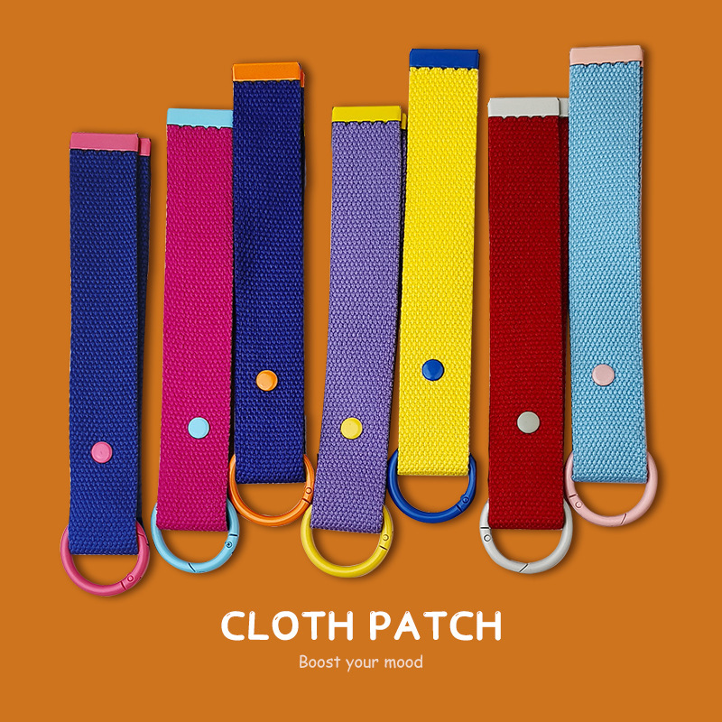 Korean-Style Cotton Ribbon Keychain DIY Label for Luggage and Bags, Name Tag Pendant Small Accessory