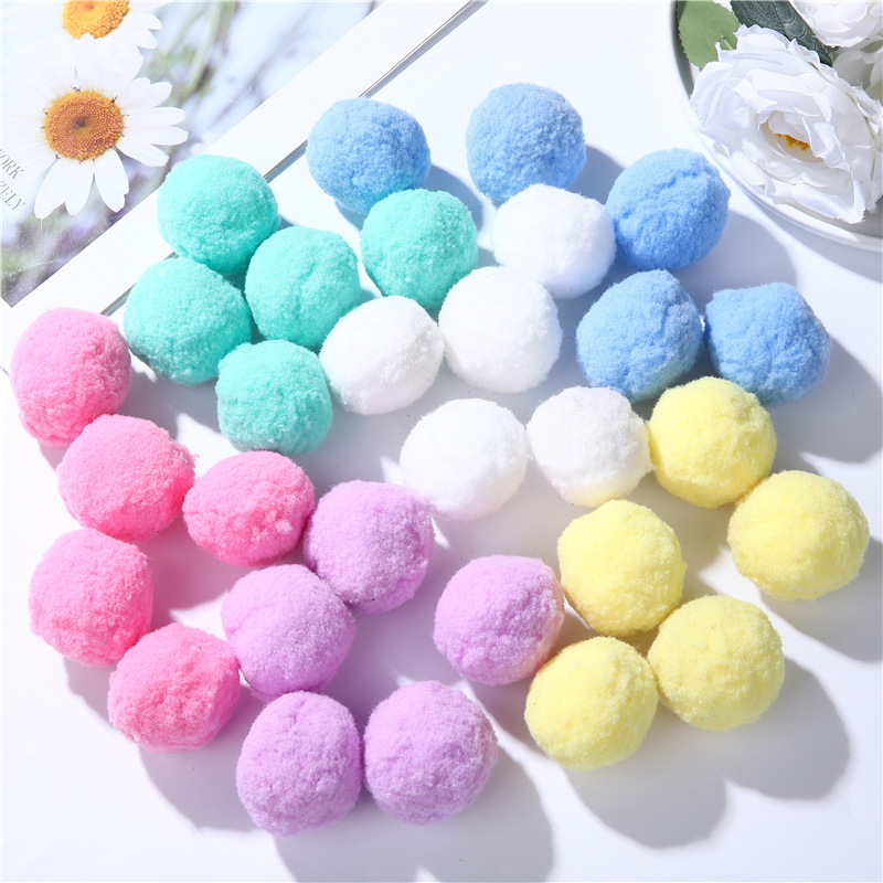 现货马卡龙色高弹毛球diy手工手工DIY装饰画服饰玩具辅料毛球批发