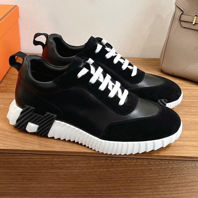 欧洲站新款系带H家时尚休闲运动鞋男女百搭平底跑步鞋情侣