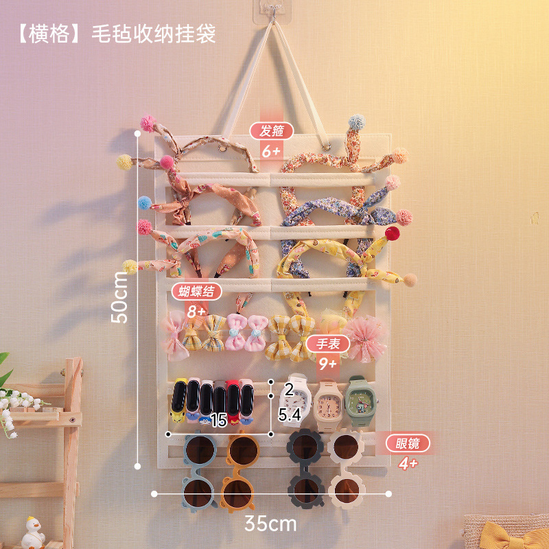 子供用ヘアピン収納壁掛け女の子ヘアバンドヘアピンヘッドバンド壁ヘアアクセサリー壁掛けジュエリーボックス壁掛けバッグ|undefined