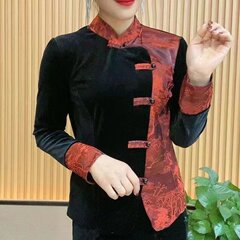 お母さんのファッションのシルクの春と秋の高級なつなぎ合わせは国の風の新型の洋風の気質を掛けてやせている復古のカーディガンの上着を現します。