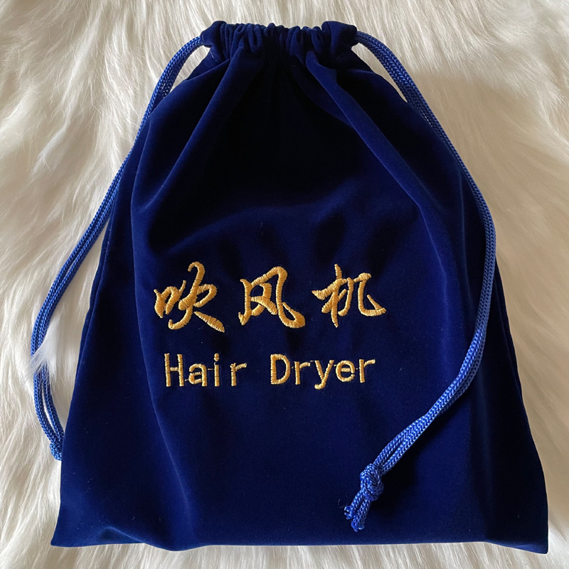 Bolsa de terciopelo bolsa de secador de pelo de hotel bolsa de terciopelo en stock bolsa de cordón bolsa de joyería bolsa de secador de pelo bolsa de almacenamiento bolsa de lino