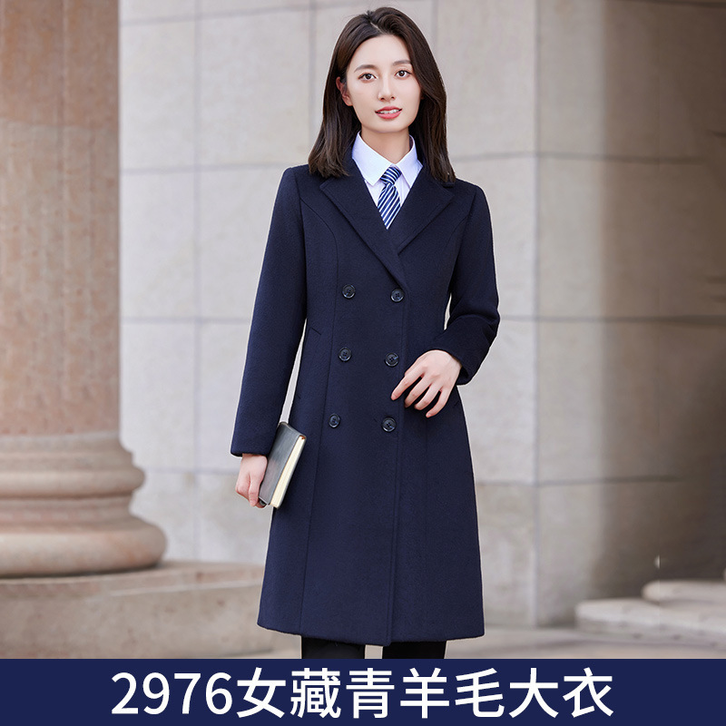 여성용 네이비 울 코트