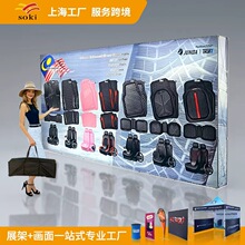 跨境工厂LED发光拉网展架灯箱铝合金快幕秀展示架展会广告背景墙